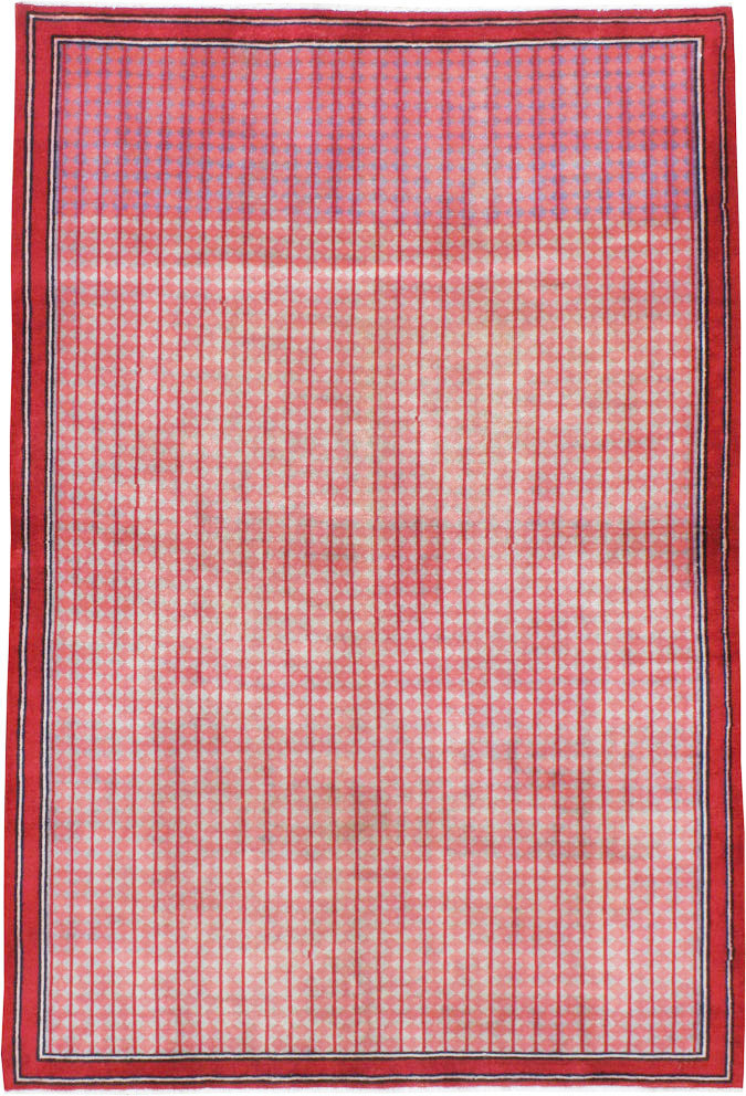 Vintage Persian Kashan Modernist Rug, No.23889 - Gsblank