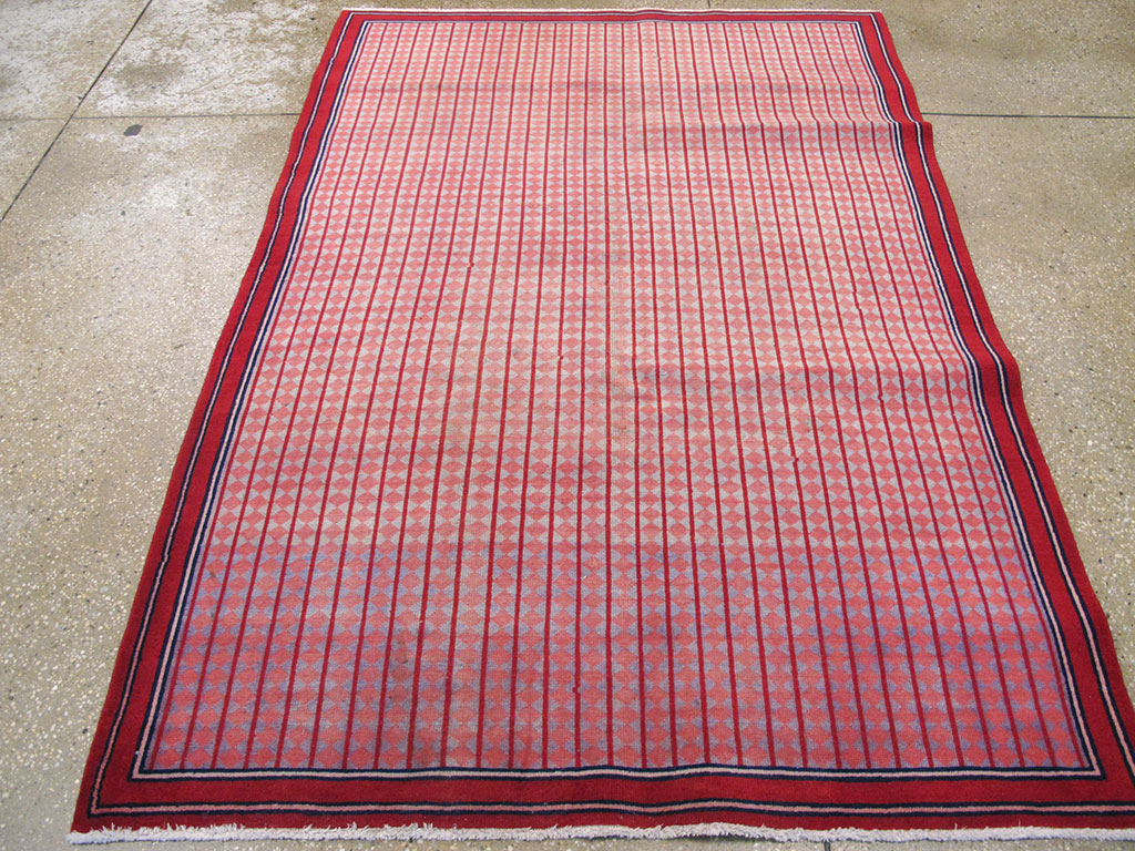 Vintage Persian Kashan Modernist Rug, No.23889 - Gsblank
