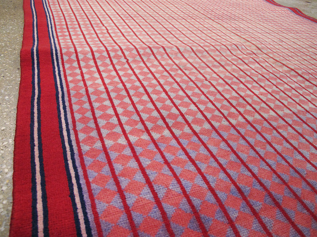 Vintage Persian Kashan Modernist Rug, No.23889 - Gsblank