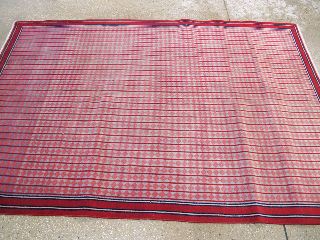 Vintage Persian Kashan Modernist Rug, No.23889 - Gsblank