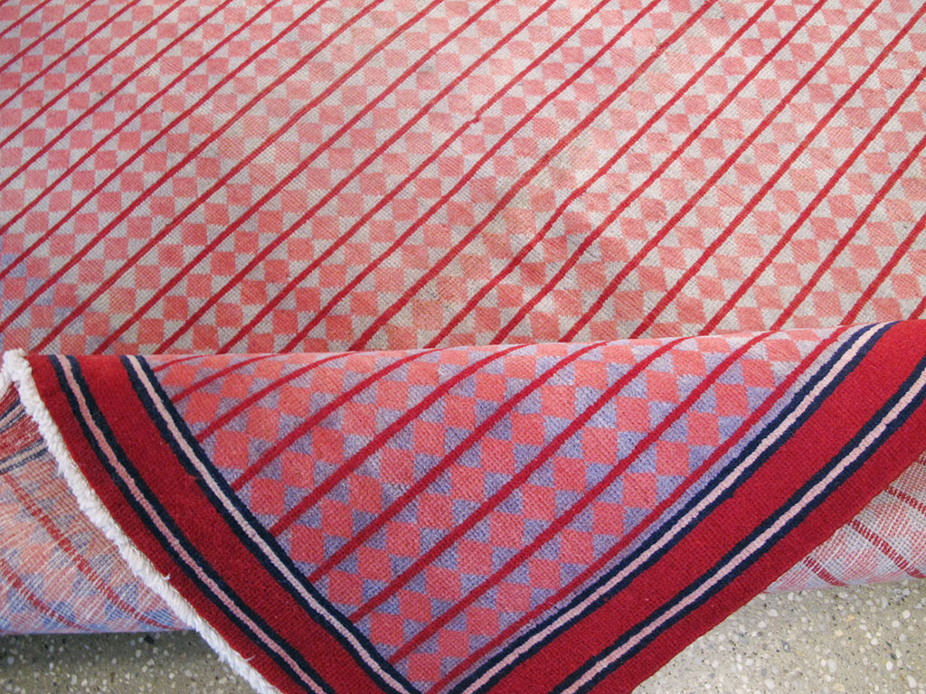 Vintage Persian Kashan Modernist Rug, No.23889 - Gsblank