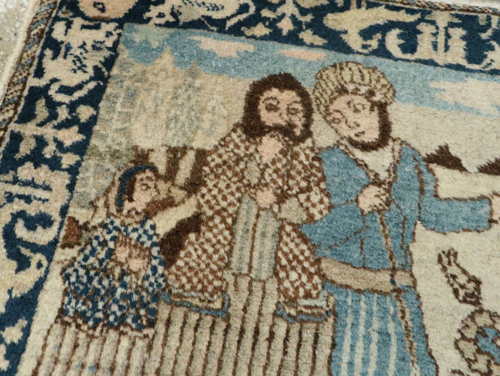 Vintage Persian Tabriz Pictorial Rug (Pair: 1 of 2), No.23892 - Gsblank