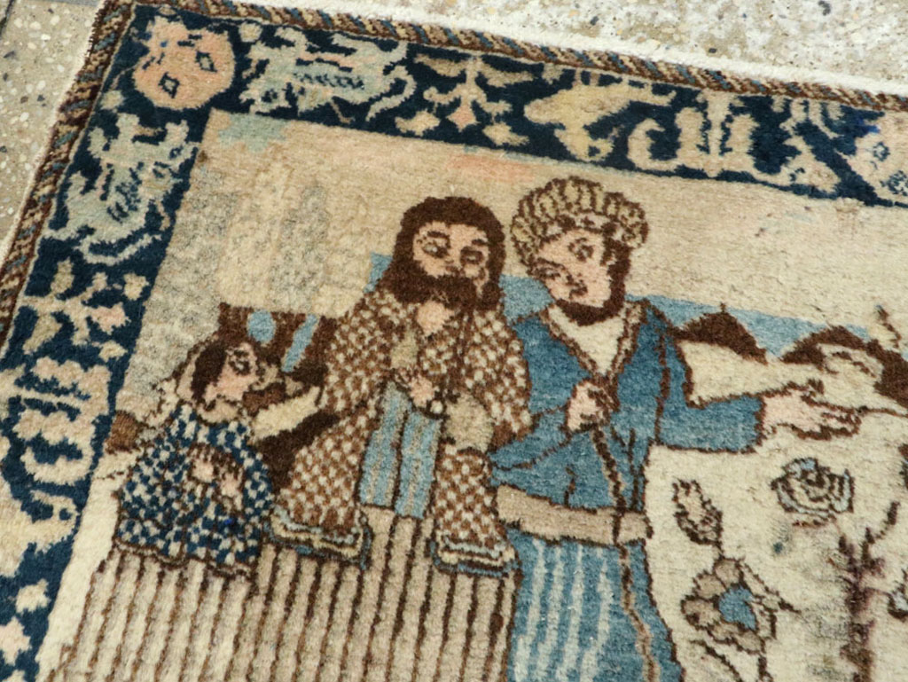 Vintage Persian Tabriz Pictorial Rug (Pair: 2 of 2), No.23893 - Gsblank