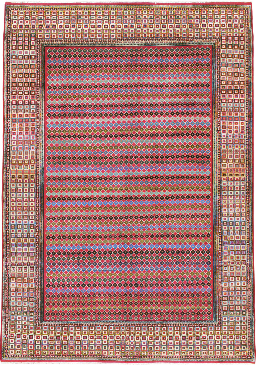 Vintage Persian Mashad Modernist Carpet, No.23914 - Gsblank