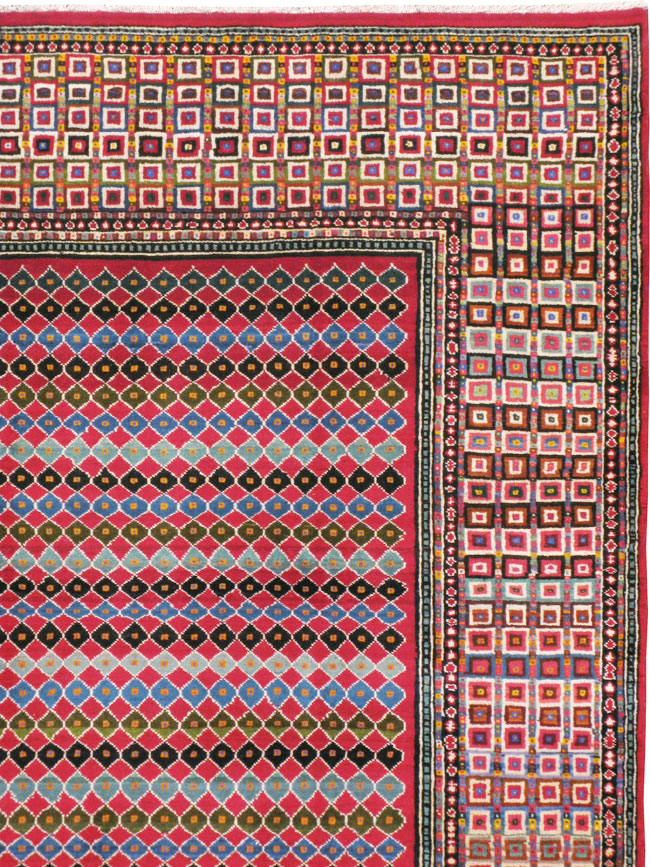 Vintage Persian Mashad Modernist Carpet, No.23914 - Gsblank