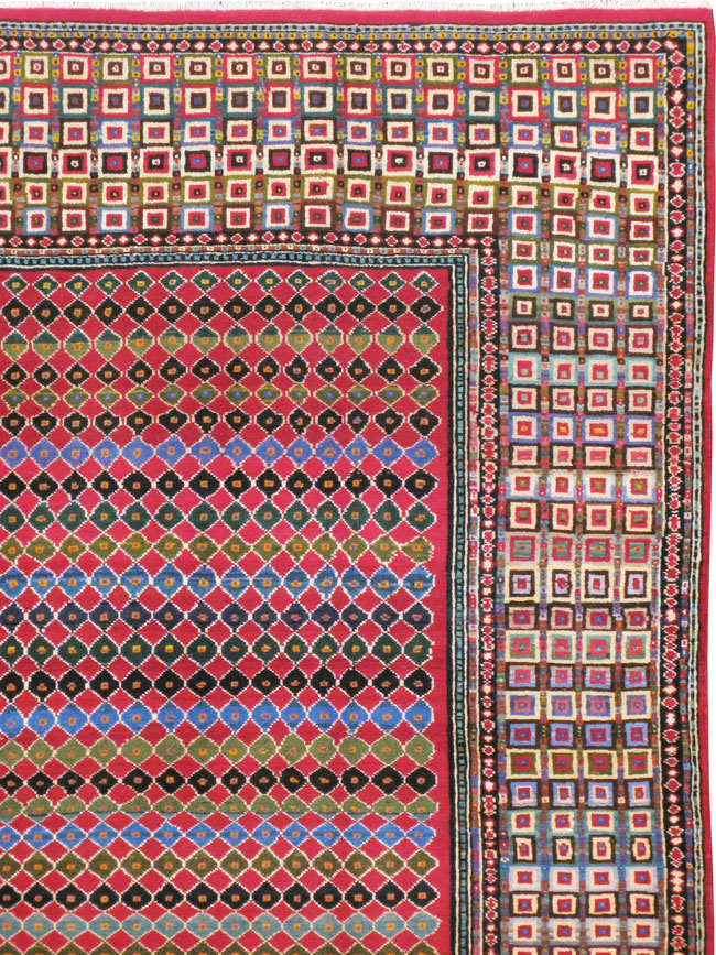 Vintage Persian Mashad Modernist Carpet, No.23914 - Gsblank