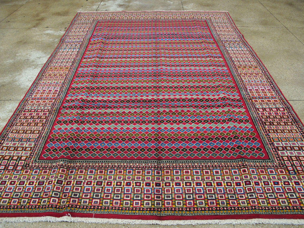 Vintage Persian Mashad Modernist Carpet, No.23914 - Gsblank
