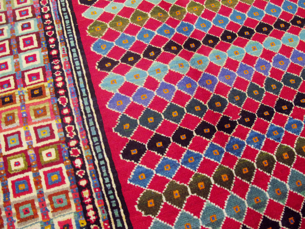 Vintage Persian Mashad Modernist Carpet, No.23914 - Gsblank