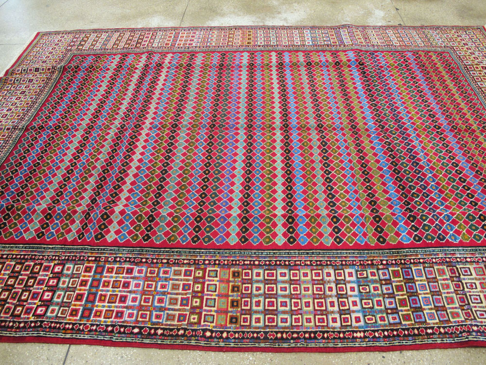 Vintage Persian Mashad Modernist Carpet, No.23914 - Gsblank