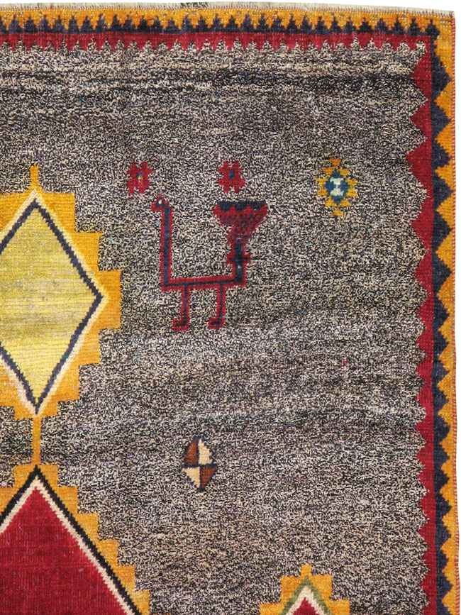 Vintage Persian Gabbeh Rug, No.23928 - Gsblank