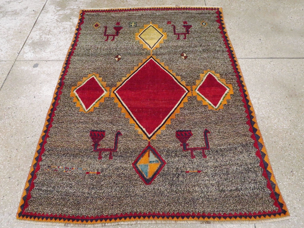 Vintage Persian Gabbeh Rug, No.23928 - Gsblank