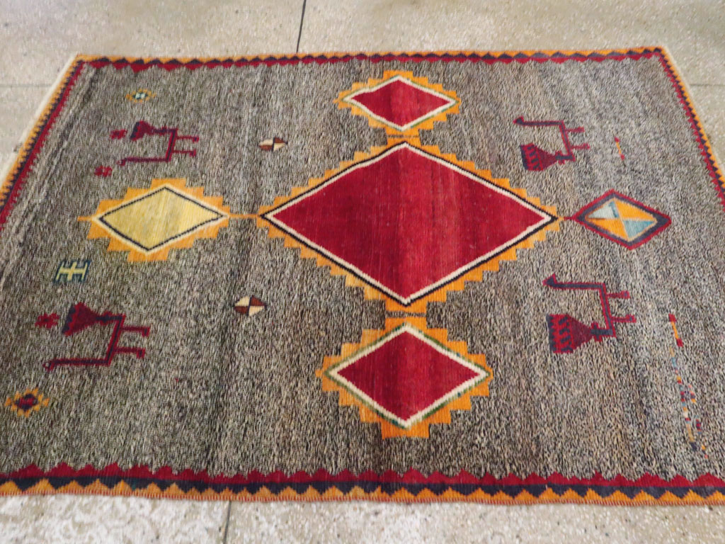 Vintage Persian Gabbeh Rug, No.23928 - Gsblank