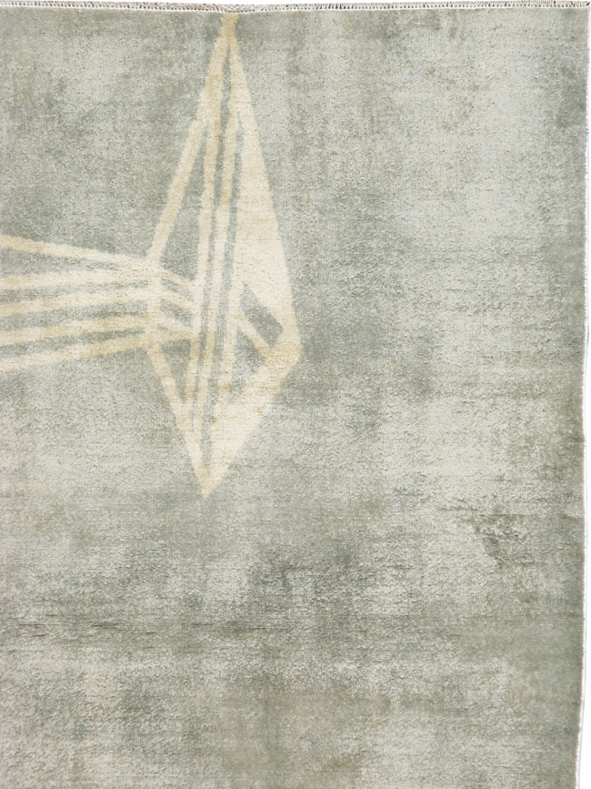 Vintage Persian Mashad Modernist Rug, No.23966 - Gsblank