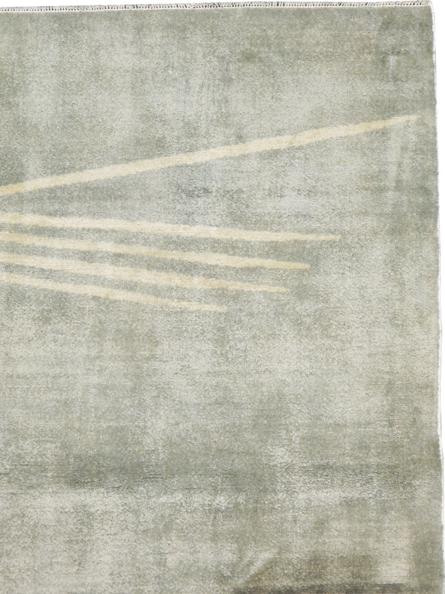 Vintage Persian Mashad Modernist Rug, No.23966 - Gsblank