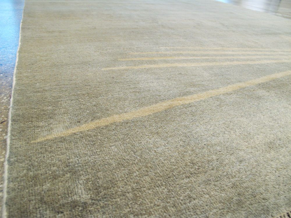 Vintage Persian Mashad Modernist Rug, No.23966 - Gsblank