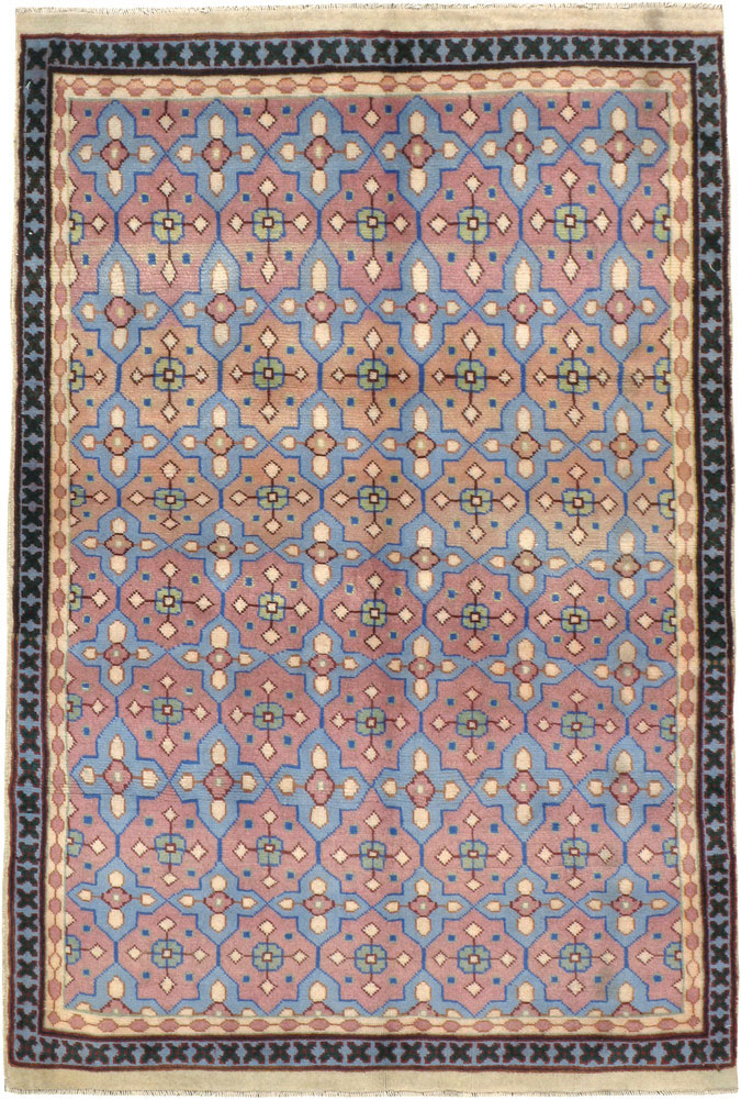 Vintage Persian Kashan Modernist Rug, No.23972 - Gsblank