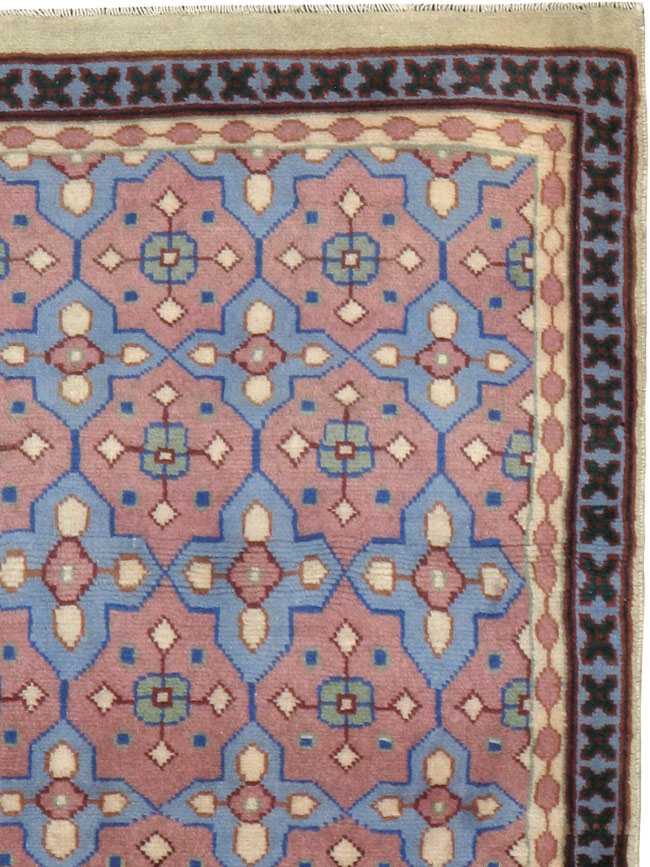 Vintage Persian Kashan Modernist Rug, No.23972 - Gsblank