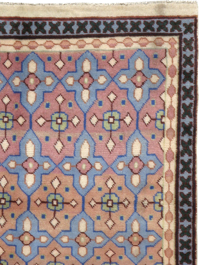 Vintage Persian Kashan Modernist Rug, No.23972 - Gsblank