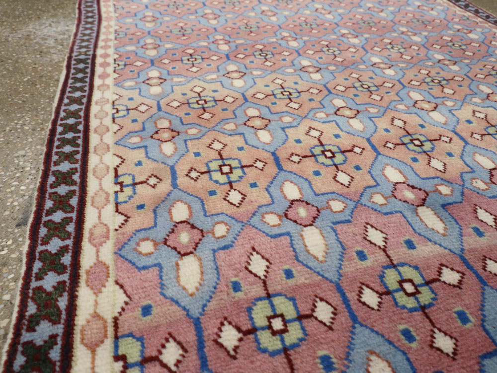 Vintage Persian Kashan Modernist Rug, No.23972 - Gsblank