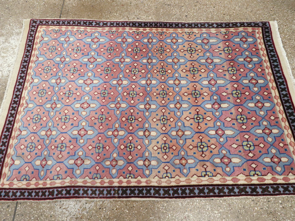 Vintage Persian Kashan Modernist Rug, No.23972 - Gsblank