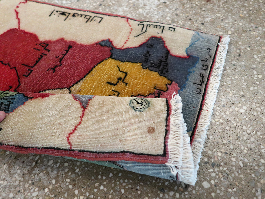 Antique Persian Tabriz Pictorial Map Rug, No.23973 - Gsblank