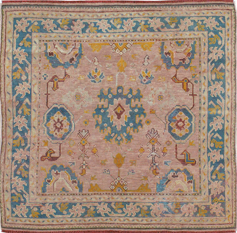 Antique Turkish Oushak Square Rug, No.23998 - Gsblank