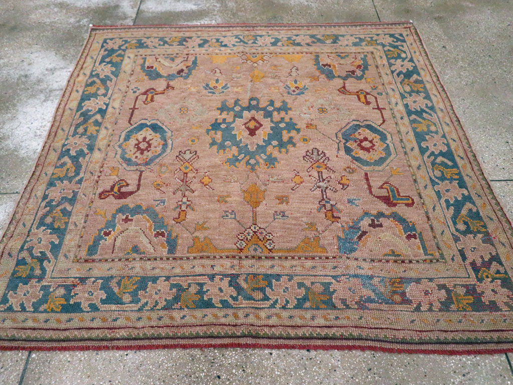 Antique Turkish Oushak Square Rug, No.23998 - Gsblank