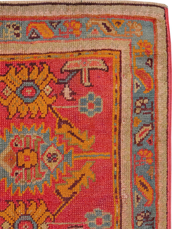 Antique Turkish Oushak Square Throw Rug, No.23999 - Gsblank