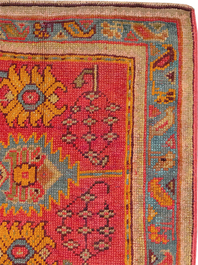 Antique Turkish Oushak Square Throw Rug, No.23999 - Gsblank