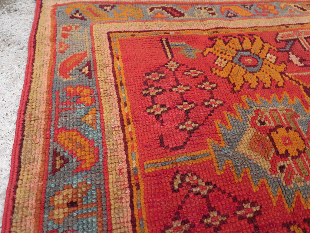 Antique Turkish Oushak Square Throw Rug, No.23999 - Gsblank