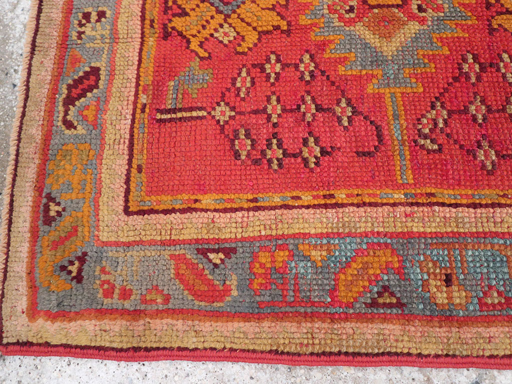 Antique Turkish Oushak Square Throw Rug, No.23999 - Gsblank