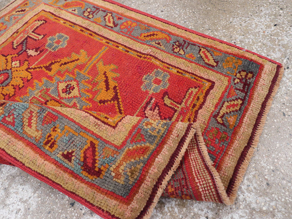Antique Turkish Oushak Square Throw Rug, No.23999 - Gsblank