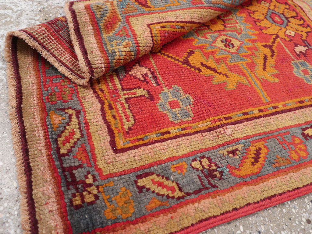 Antique Turkish Oushak Square Throw Rug, No.23999 - Gsblank