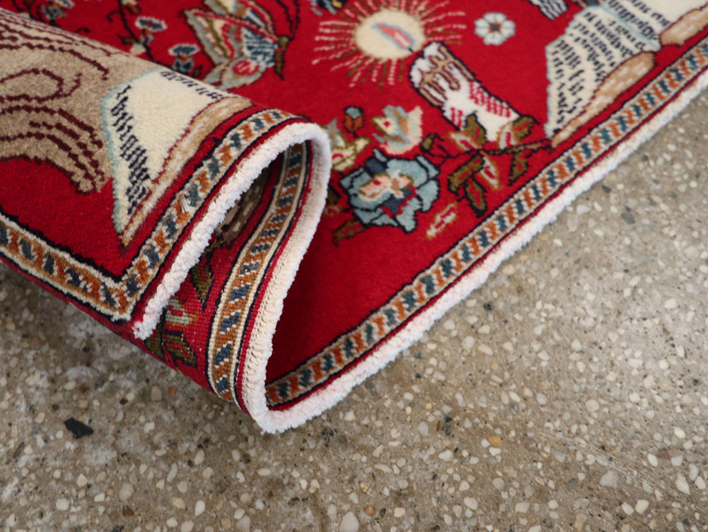 Vintage Persian Tabriz Pictorial Rug, No.24011 - Gsblank