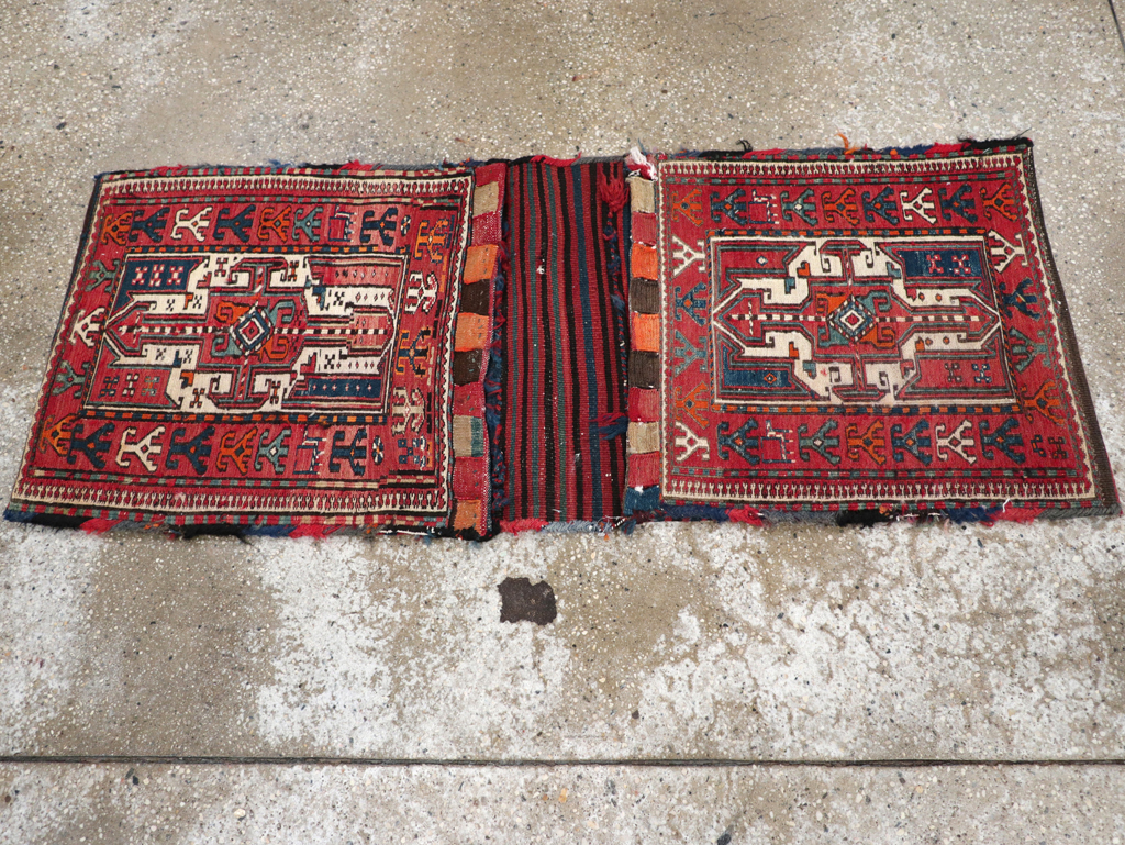 Vintage Persian Shahsavan Soumak Saddlebag (Khorjin), No.24012 - Gsblank