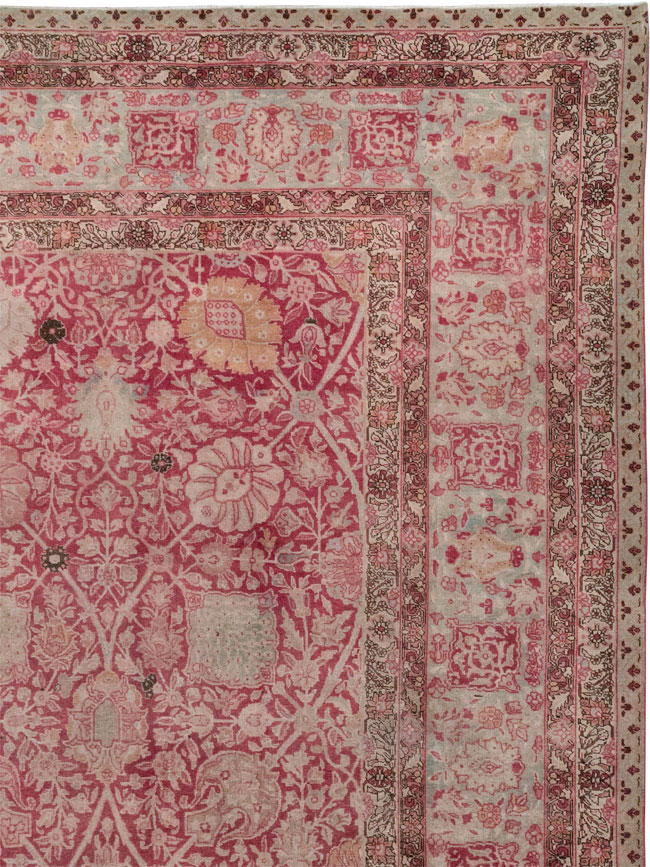 Antique Persian Tabriz Large Room Size Carpet, No.24018 - Gsblank