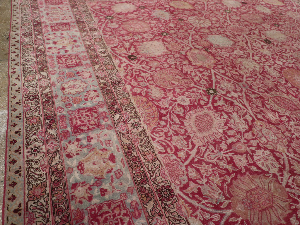 Antique Persian Tabriz Large Room Size Carpet, No.24018 - Gsblank