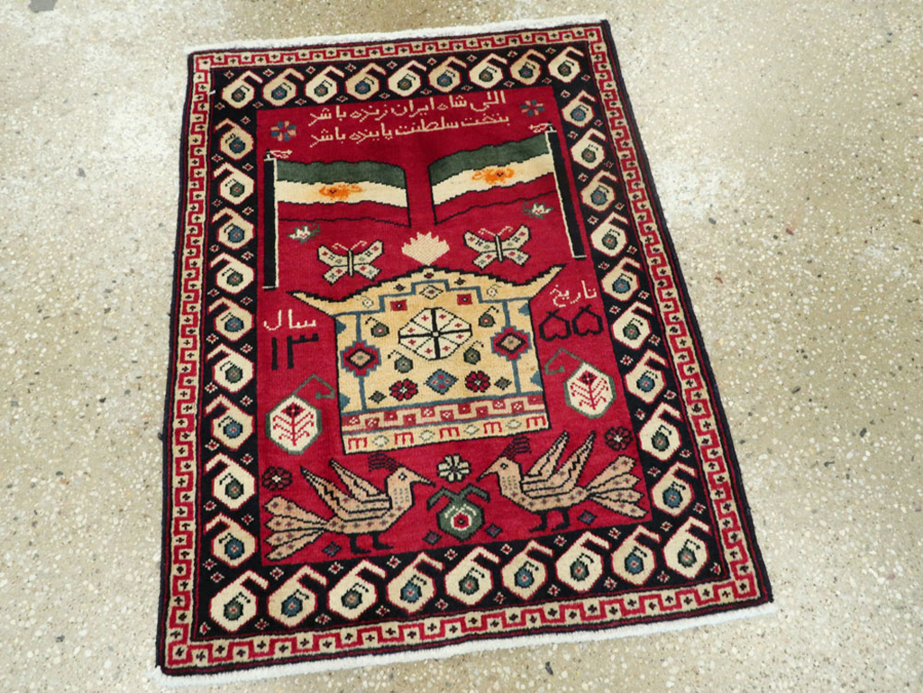 Vintage Persian Tabriz Pictorial Rug (Pair: 1 of 2), No.24028 - Gsblank