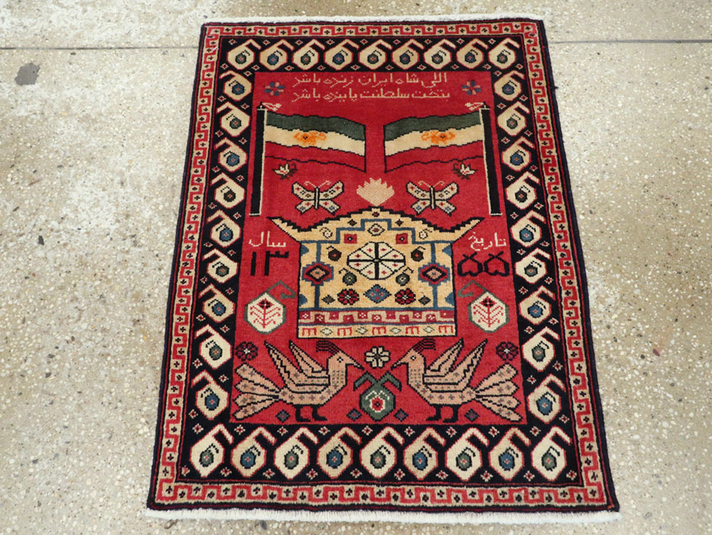 Vintage Persian Tabriz Pictorial Rug (Pair: 2 of 2), No.24029 - Gsblank