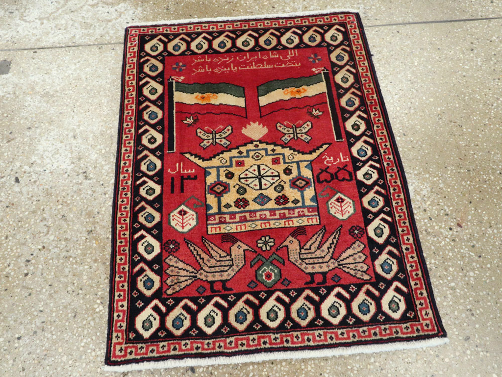 Vintage Persian Tabriz Pictorial Rug (Pair: 2 of 2), No.24029 - Gsblank