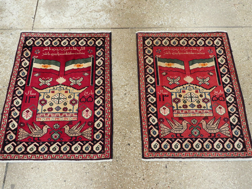 Vintage Persian Tabriz Pictorial Rug (Pair: 2 of 2), No.24029 - Gsblank