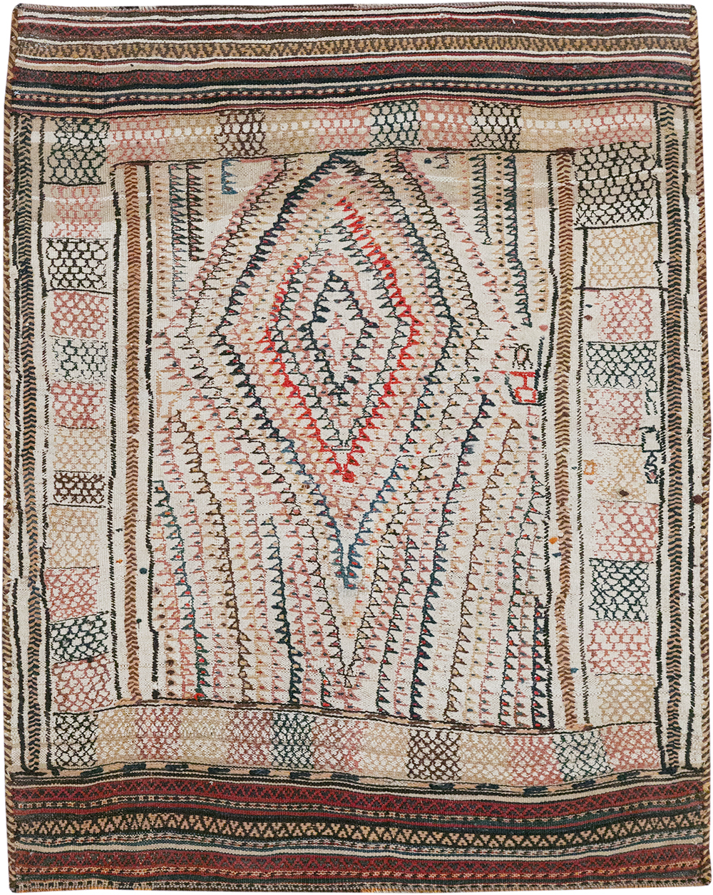 Vintage Persian Flatweave Kilim Throw Rug, No.24045 - Gsblank