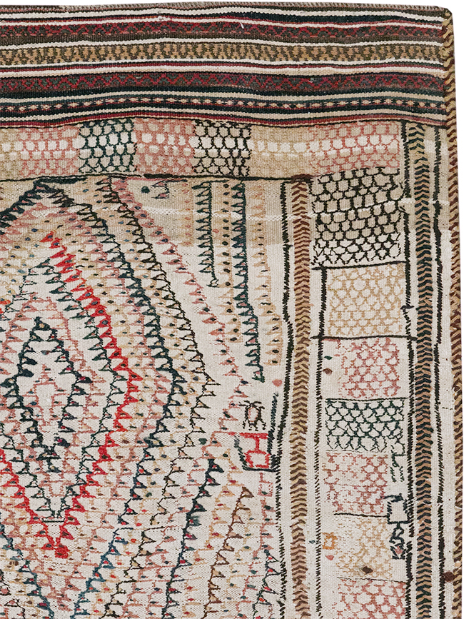 Vintage Persian Flatweave Kilim Throw Rug, No.24045 - Gsblank