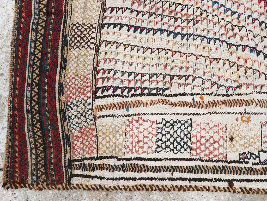 Vintage Persian Flatweave Kilim Throw Rug, No.24045 - Gsblank