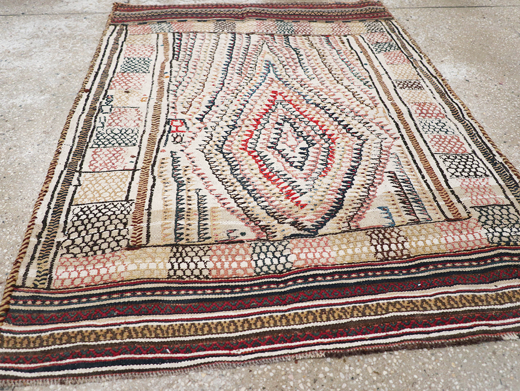 Vintage Persian Flatweave Kilim Throw Rug, No.24045 - Gsblank