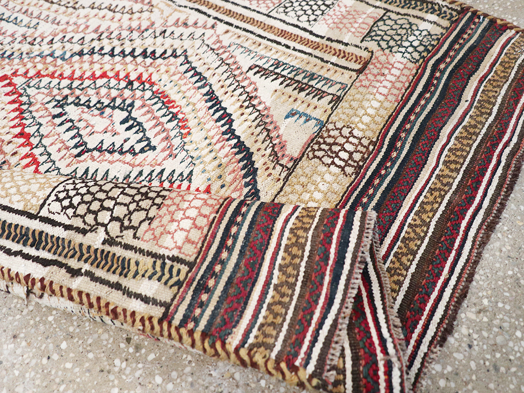 Vintage Persian Flatweave Kilim Throw Rug, No.24045 - Gsblank