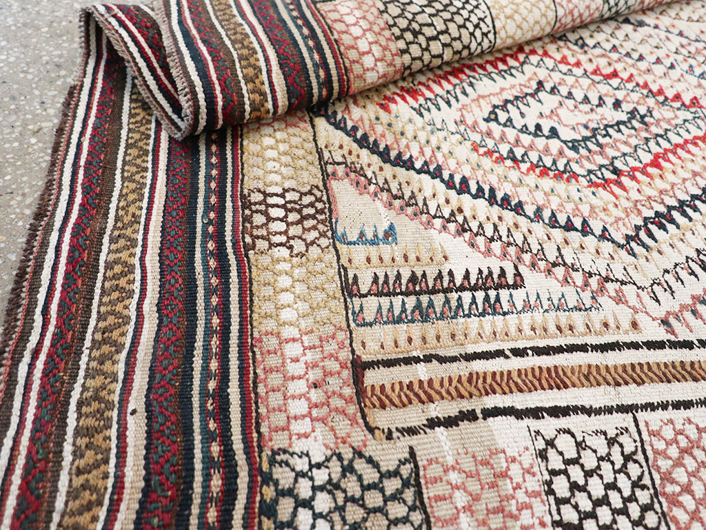 Vintage Persian Flatweave Kilim Throw Rug, No.24045 - Gsblank