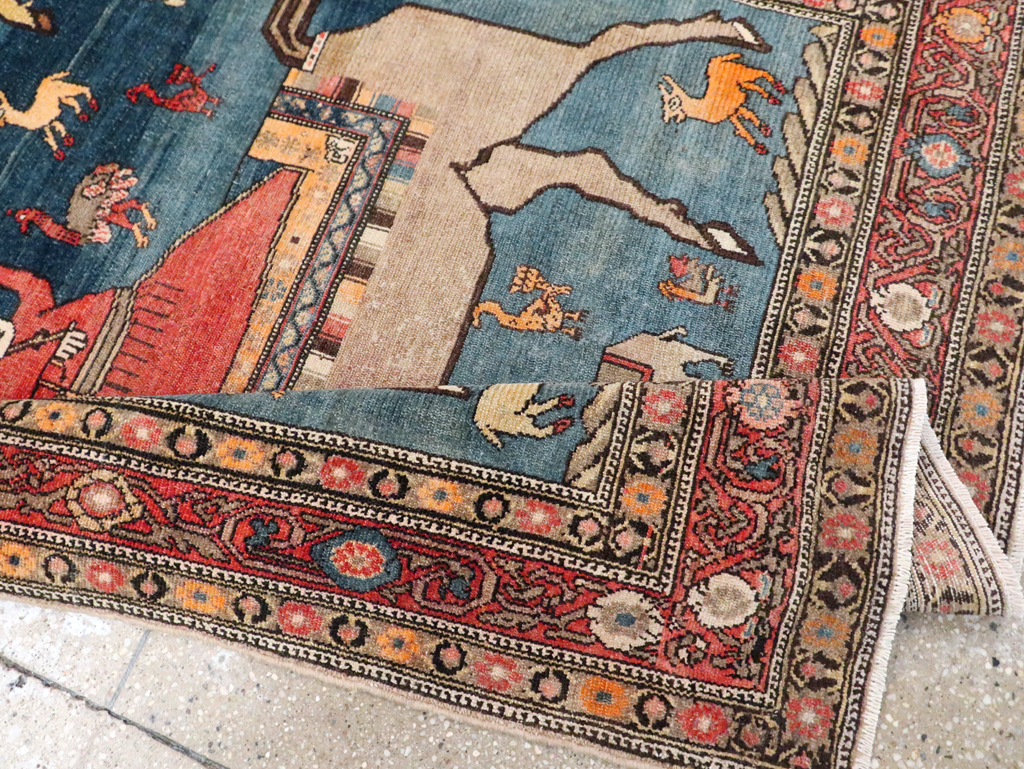 Antique Persian Pictorial Malayer Accent Rug, No.24062 - Gsblank