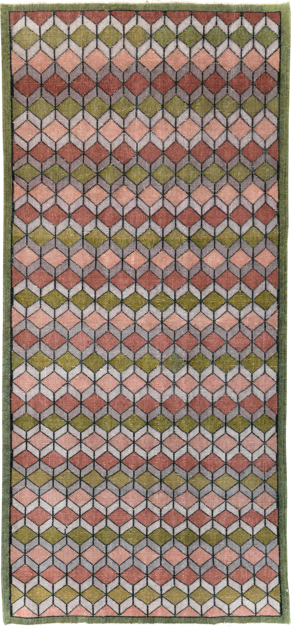 Vintage Anatolian Deco Rug, No.24065 - Gsblank