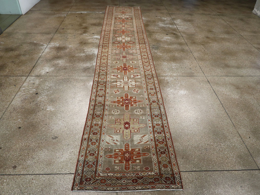 Antique Persian Heriz Long Runner, No.24088 - Gsblank